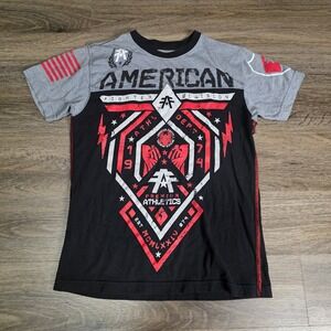 American Fighter Mens S T-Shirt Black Grey Red MMA Premium Athletics Graphic Tee
